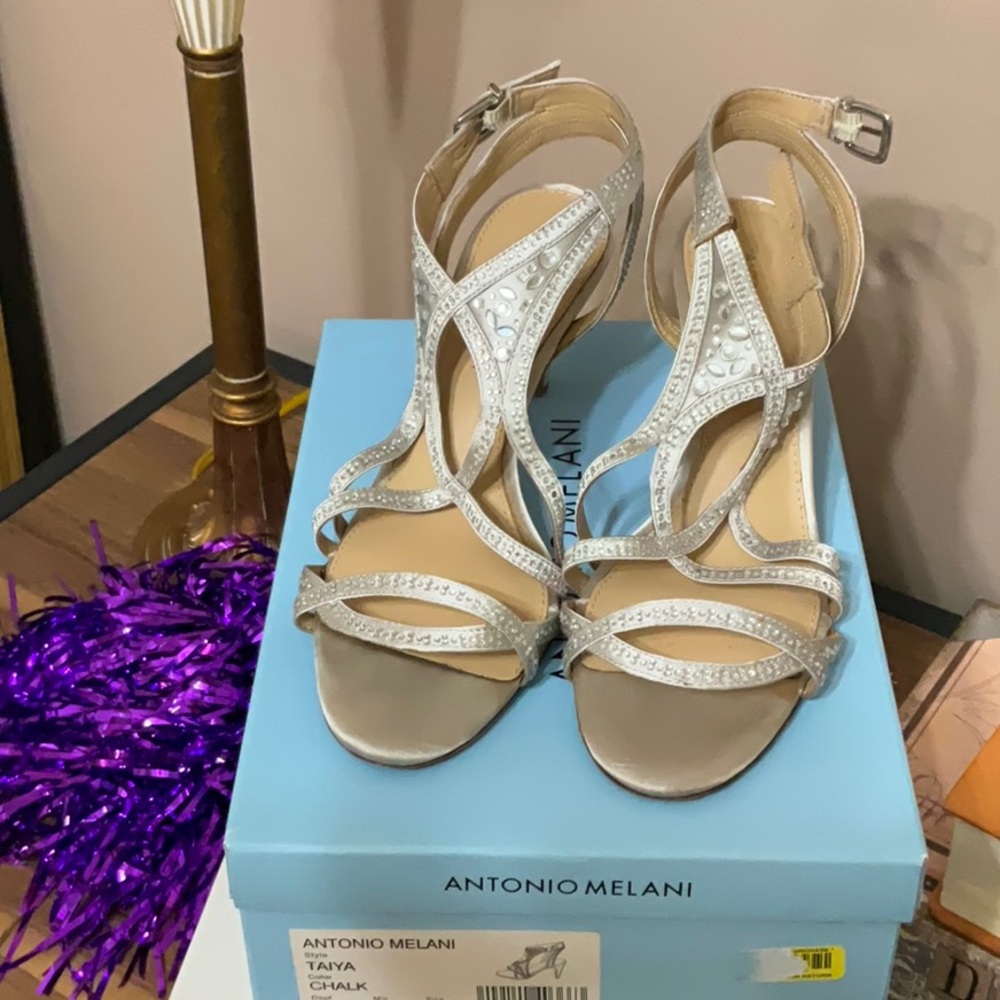 ANTONIO MELANI Silver Stiletto Heels